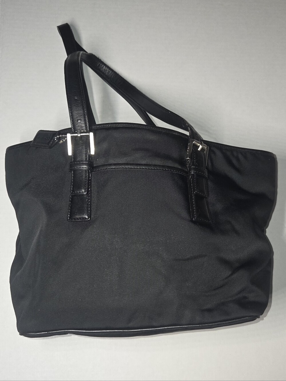 Coach Black Leather-Trim Interior Label Handbag